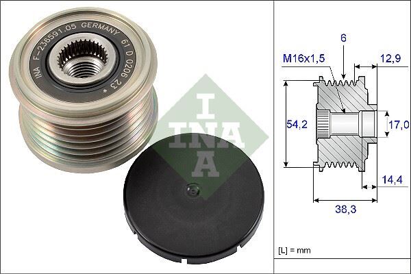 ALTERNATÖR KASNAĞI (RULMANLI) P206-207-307-308-406-407-PARTNER-C2-C3-C4-C5-C8-XSARA 1.4-1.6-2.0HDI