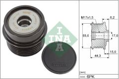 ALTERNATÖR KASNAĞI (RULMANLI) TOYOTA AURIS COROLLA 1.6L 1ZR-FE 1ZR-FAE ZRE151 ZRE181 ZRE185 07-18 /  AVENSIS 1.6L 1ZR-FAE ZRT270 09-> / VERSO 1.6L 1ZR-FAE ZGR20 09 -> (6 KANAL)