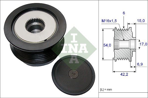 ALTERNATÖR KASNAĞI (RULMANLI) VECTRA C-ASTRA H-ZAFIRA B-SIGNUM 1.9 CDTI 04=> (6 KANAL)