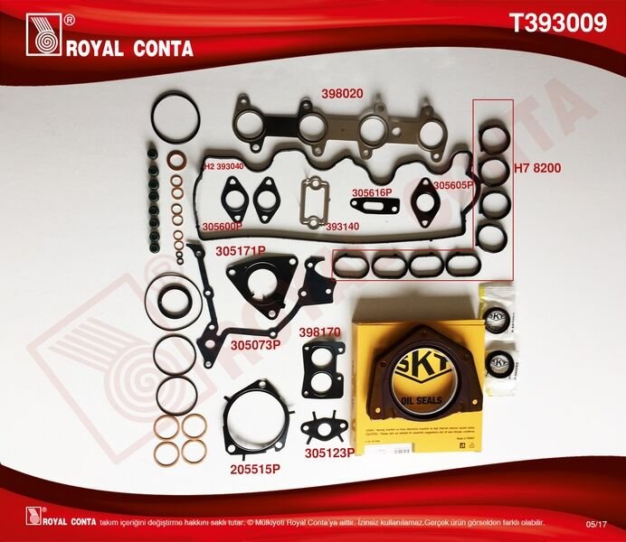 MOTOR TAKIM CONTA (SKT KEÇELİ/SUB.LASTİKLİ/SKC`SİZ) DOBLO-PUNTO 1.9 DZL