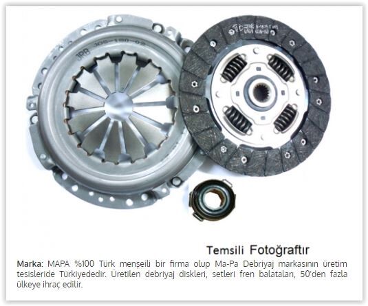 DEBRİYAJ SETİ (BASKI+DİSK) RENAULT MGN 1.6