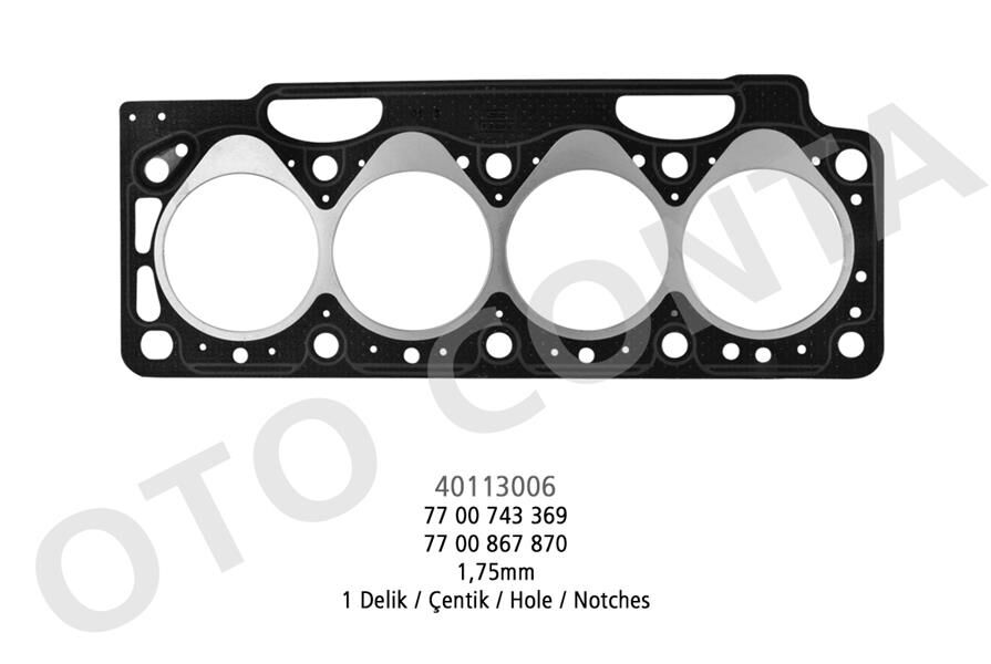 SİLİNDİR KAPAK CONTASI (1 ÇENTİK 1.75MM) R19-EXPRESS-CLIO-MEGANE 88> 1.9D F8Q