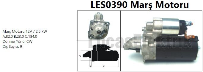 MARS MOTORU 12V 2.5 KW 9 DIS FIAT DUCATO 2.3 3.0 HDI PEUGEOT BOXER-CITROEN JUMPER 2.5-2.8-3.0 HDI