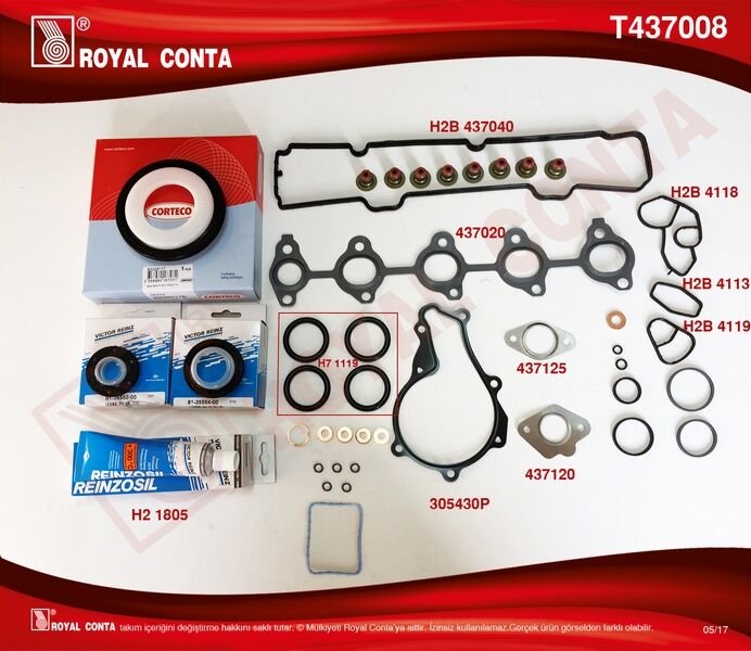 MOTOR TAKIM CONTA (REINZ KEÇELİ&S.LASTİKLİ ) (SKCSİZ) FIESTA 02>08 FUSION 02>08 1.4 TDCI 206-307 C3C2-C3I-C3II-C3III-XSARAII-NEMO-206-207-307-BIPPER DV4 1.4HDI MAZDA 2 1.4 CD 03>07