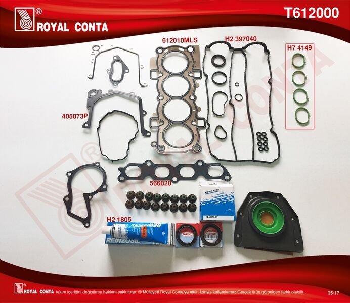 MOTOR TAKIM CONTA (REINZ KEÇELİ+S LASTİKLİ) FIESTA VI 1.4 16V 97HP 10/08=>