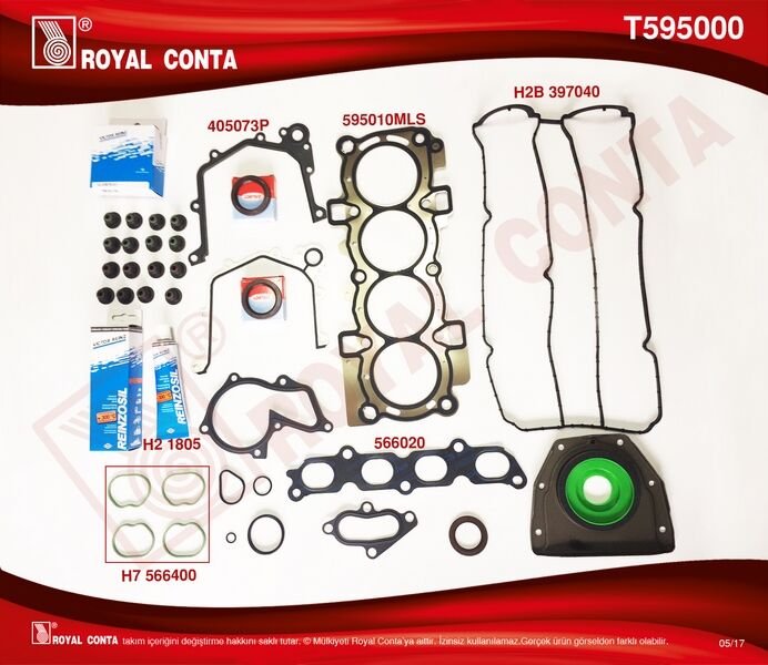 MOTOR TAKIM CONTA (REINZ KEÇELİ+SUBP.LAST) FOCUS II 1.6 16V (03-07) 100HP