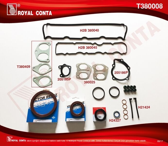 MOTOR TAKIM CONTA KEÇELİ+LASTİKLİ PARTNER-BERLINGO-C15-JUMPY-XSARA 1.9  DW8