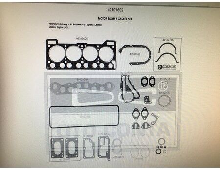 MOTOR TAKIM CONTASI R9 1.6 FAIRWAY-OPTİMA (SKT KEÇELİ + SUBAP LASTİKLİ)
